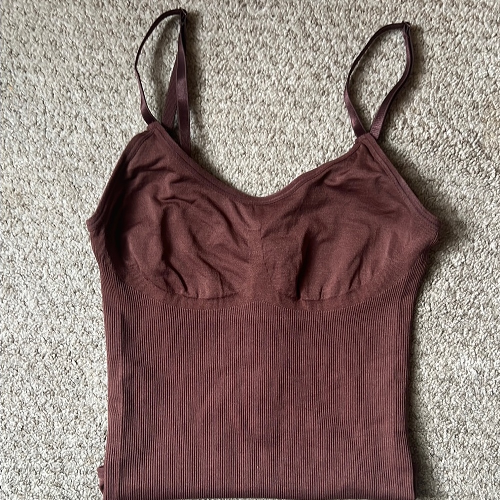 Brown Ribbed Bodysuit - Picture 6 of 8